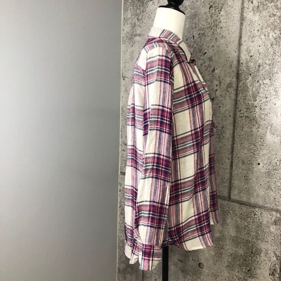 𝅺roots Plaid Linen Blend Long Sleeve - Picture 2 of 11